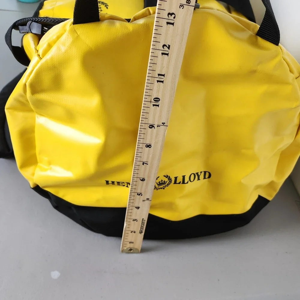 VTG Henri Lloyd Yellow Waterproof Sailing Storm Barrel Duffel Bag 85L Gorpcore